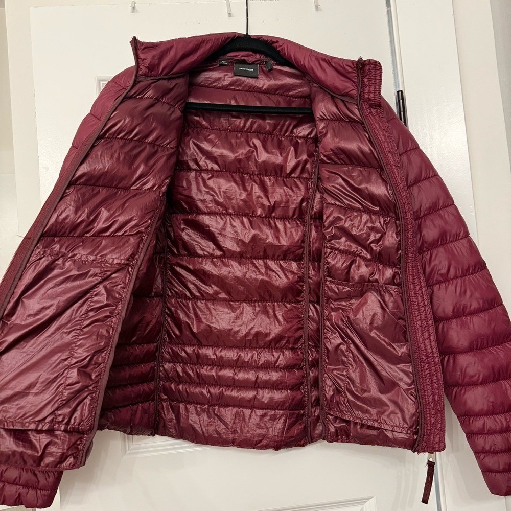 Vero Moda Burgundy Sally Soraya Short Puffer Jacket - Size Large - Picture 5 of 10